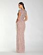 Mac Duggal 77109 Square Neck Feathered Skirt Mocha Dress