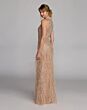 Mac Duggal 77114 Sleeveless Feather Skirt Porcelain Dress
