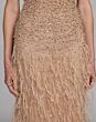 Mac Duggal 77114 Sleeveless Feather Skirt Porcelain Dress