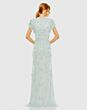 Mac Duggal 9206 Flutter Sleeves Floral Beaded Dress