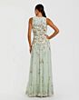 Mac Duggal 9334 Sage Multicolor Jewel Neckline Floral Dress