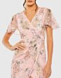 Mac Duggal 93949 Flutter Sleeve Floral Faux-Wrap Dress