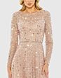 Mac Duggal 9911782P Dusty Rose Embellished Long Sleeve Dress