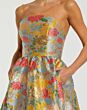 Mac Duggal 11825 Ruffle Hem A-Line Floral Brocade Dress