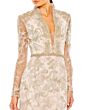 Mac Duggal 11165 Illusion Sleeves Plunging Neck Dress