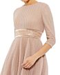 Mac Duggal 30750 Beaded Waist Three Quarter Sleeve Dress
