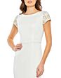 Mac Duggal 55718 Bateau Neck Cap Sleeve Dress