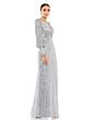 Mac Duggal 5501 Bishop Sleeve Sequin Dress