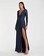 Ieena for Mac Duggal 26490 Ruched Waist High Slit Dress
