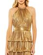 Mac Duggal 30763 Layered Skirt Metallic Dress