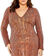 Mac Duggal 5938 Floral Beadwork Long Sleeve Dress