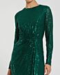 Mac Duggal 11659 Jewel Neck Long Sleeve Sequin Evening Dress