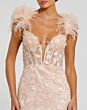 Mac Duggal 20889 Corset Bodice Feather Strap Dress