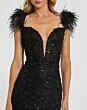 Mac Duggal 20889 Corset Bodice Feather Strap Dress