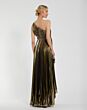 Mac Duggal 49910 One-Shoulder Pleated Metallic Prom Gown