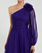 Mac Duggal 56073 Bishop Sleeve Asymmetric Neck Evening Dress
