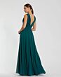 Mac Duggal 11585 Sleeveless Ruched V-Neck Teal Dress