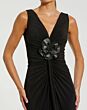 Mac Duggal 21005 Black Ruched V-Neckline Dress