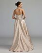 Mac Duggal 21052 Champagne Gold Strapless with Pocket Dress