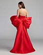 Mac Duggal 21192 Ruby Red Empire Waist Satin Dress