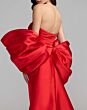 Mac Duggal 21192 Ruby Red Empire Waist Satin Dress