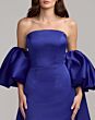 Mac Duggal 21239 Cobalt Blue Balloon Sleeve Cape Ankle-Length Dress