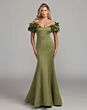 Mac Duggal 21263 Pear Green Off The Shoulder Satin Dress