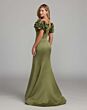 Mac Duggal 21263 Pear Green Off The Shoulder Satin Dress