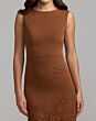 Mac Duggal 21400 Nutmeg Brown Jewel Neckline Fitted Dress