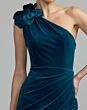 Mac Duggal 21411 Ocean Blue One Shoulder Velvet Dress
