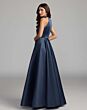 Mac Duggal 21415 Midnight Blue Halter Neckline with Pocket Dress