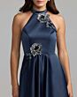 Mac Duggal 21415 Midnight Blue Halter Neckline with Pocket Dress