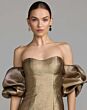 Mac Duggal 21519 Gold Off The Shoulder Sweetheart Neckline Dress