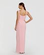 Mac Duggal 2293 High Slit Beaded Bow Blush Dress