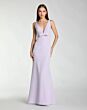Mac Duggal 2371 V-Neck Sleeveless Slim-Flare Crepe Dress