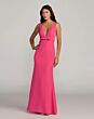 Mac Duggal 2371 V-Neck Sleeveless Slim-Flare Crepe Dress