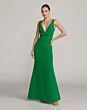 Mac Duggal 2371 V-Neck Sleeveless Slim-Flare Crepe Dress
