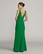 Mac Duggal 2371 V-Neck Sleeveless Slim-Flare Crepe Dress