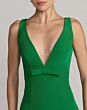 Mac Duggal 2371 V-Neck Sleeveless Slim-Flare Crepe Dress