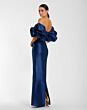Mac Duggal 27276 Blue Off The Shoulder Satin Dress