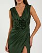 Mac Duggal 27728 Pear Green Ruched V-Neckline Dress