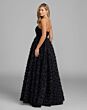 Mac Duggal 27783 Rosette Skirt Straight Neckline Black Dress