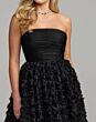 Mac Duggal 27783 Rosette Skirt Straight Neckline Black Dress