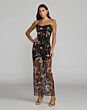 Mac Duggal 27814 Strapless Beaded Illusion Skirt Black Dress