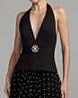 Mac Duggal 27865 Black Backless Plunging Halter Neck Dress