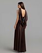 Mac Duggal 27878 Chocolate Brown Drape Back Empire Waist Dress