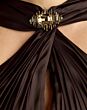 Mac Duggal 27878 Chocolate Brown Drape Back Empire Waist Dress