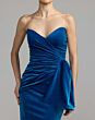 Mac Duggal 27894 Cobalt Blue Sweetheart Neckline Velvet Dress