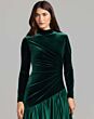 Mac Duggal 27897 Emerald Green High Neckline Long Sleeve Dress