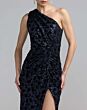 Mac Duggal 27900 Midnight Blue High Slit One Shoulder Dress